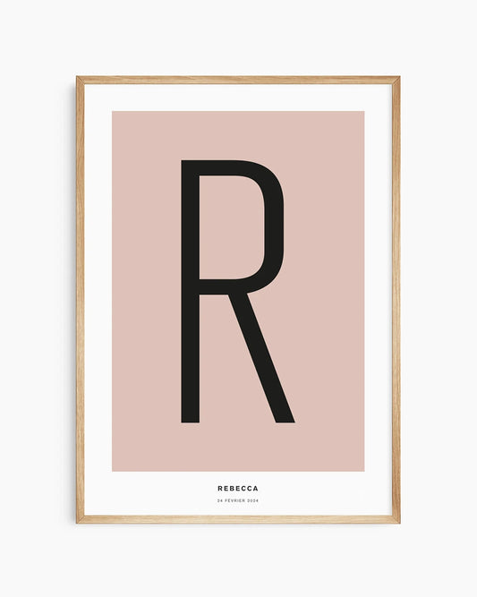 Affiche alphabet avec le prénom de l’enfant et texte personnalisé, une décoration murale unique pour la chambre d’enfant