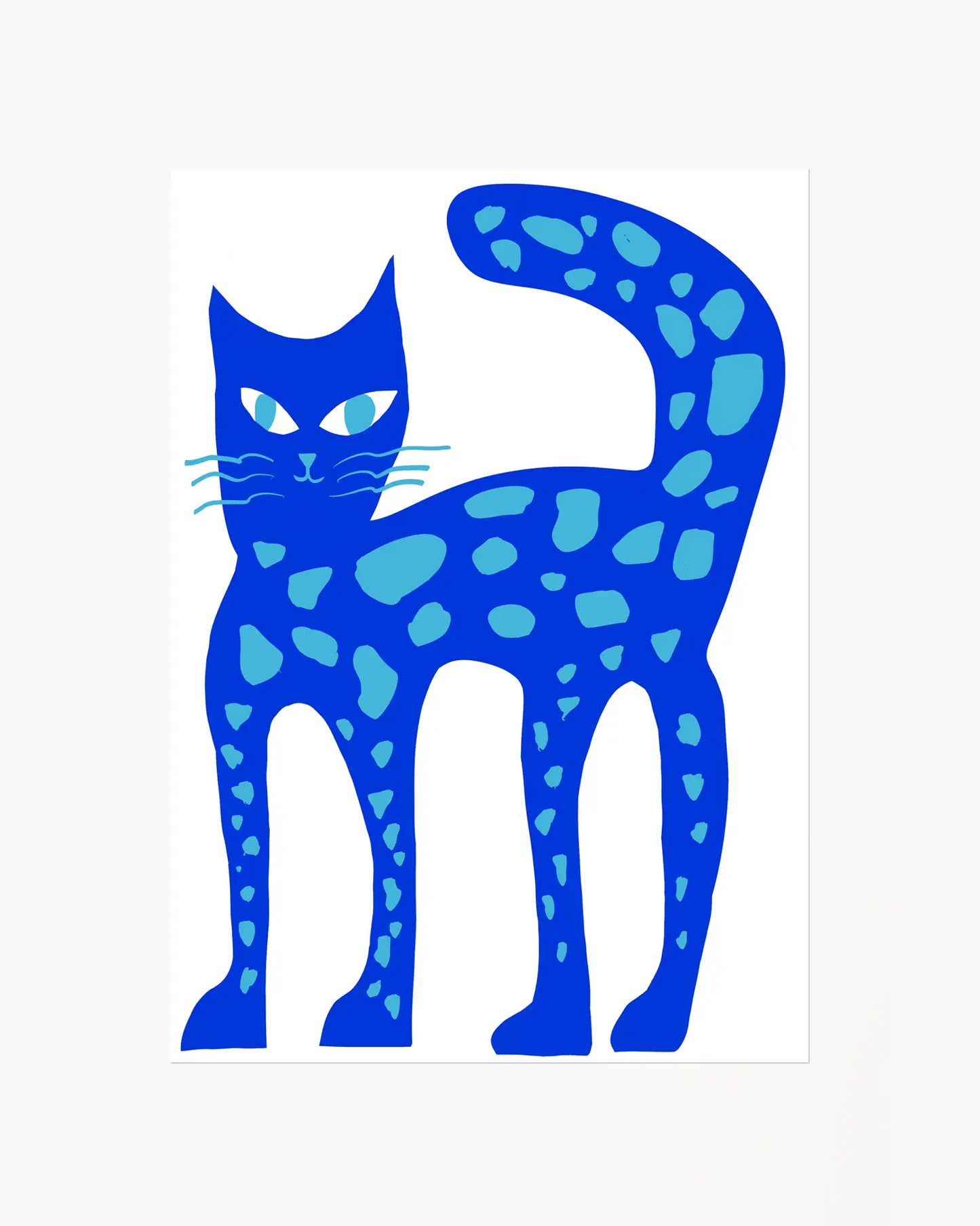 Blue cat illustration with a white background