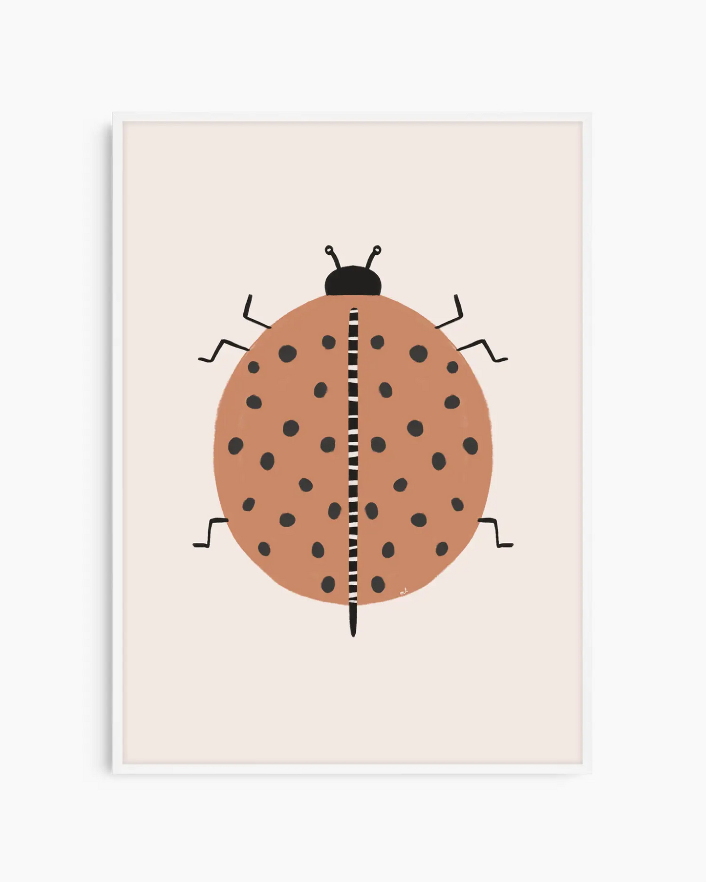 Illustration of a ladybug on a beige background