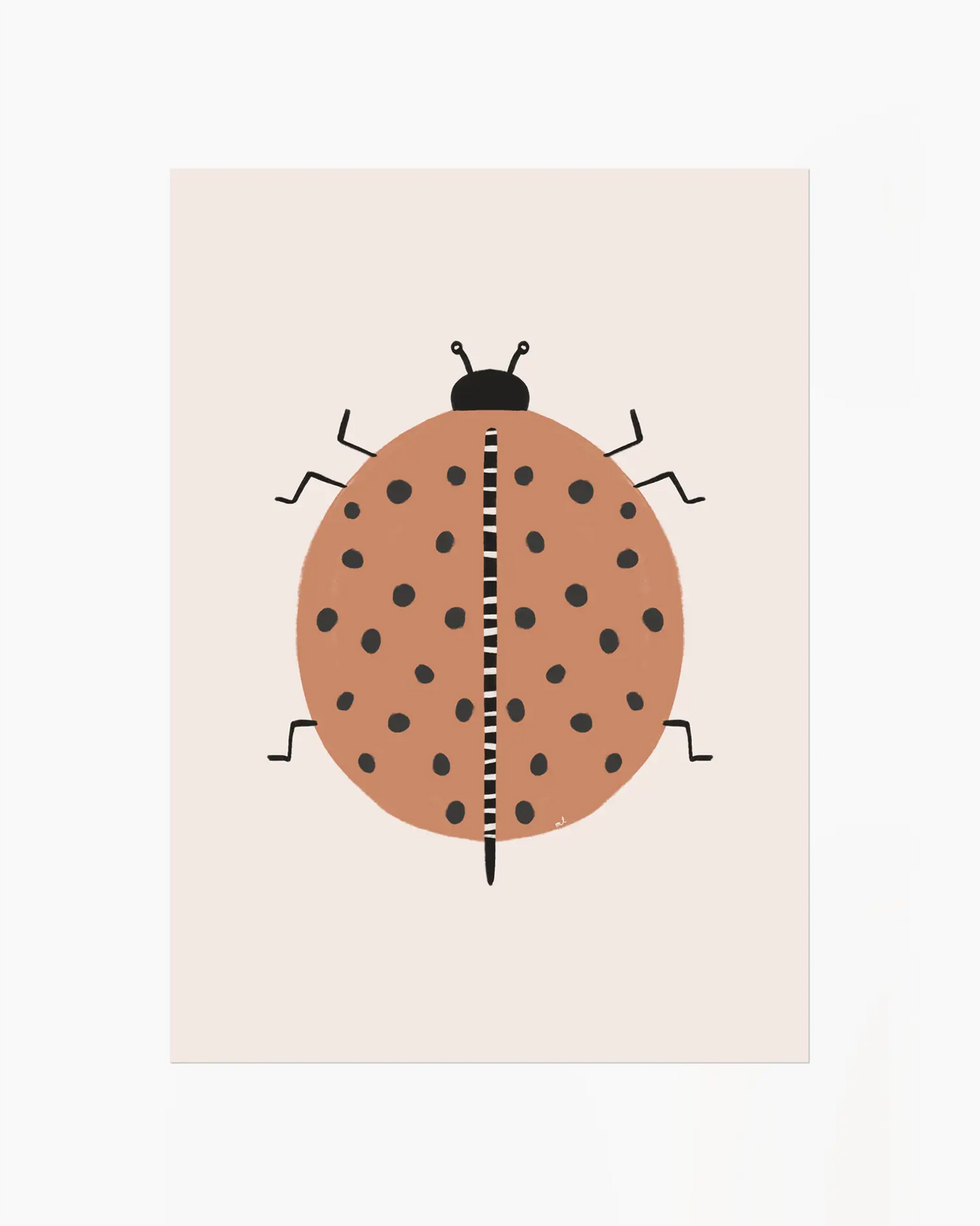 Illustration of a ladybug on a beige background