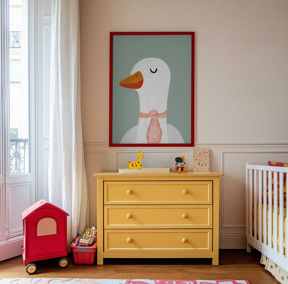 Oie à la Cravate Affiche