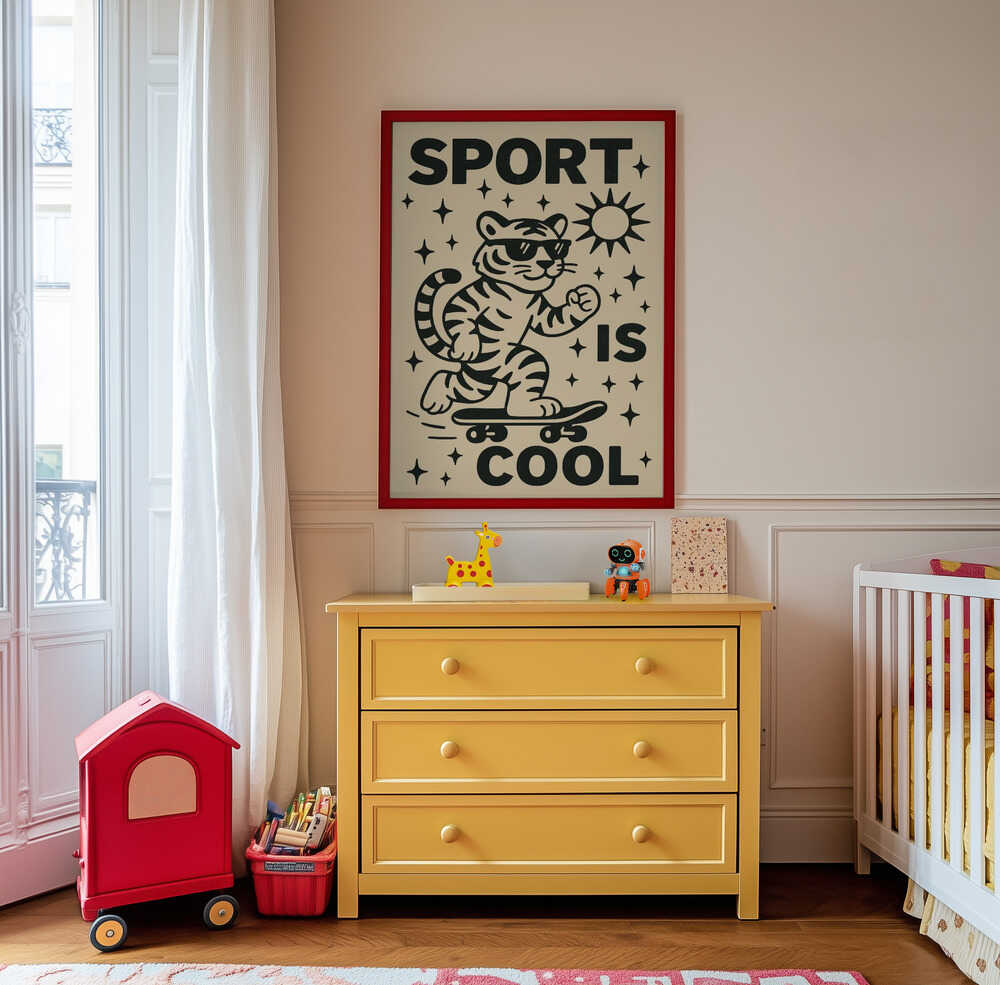 Tigre sur Skate Affiche