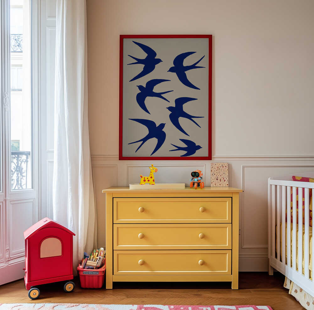 Vol d’Hirondelle Bleue Affiche