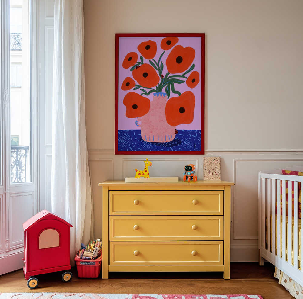 Coquelicots Cramoisis Affiche