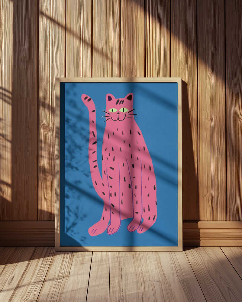 Chat Joueur Rose Affiche