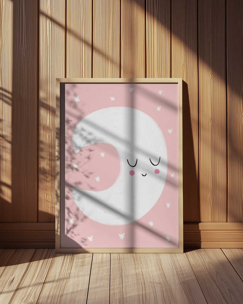 Petite Lune Rose Affiche
