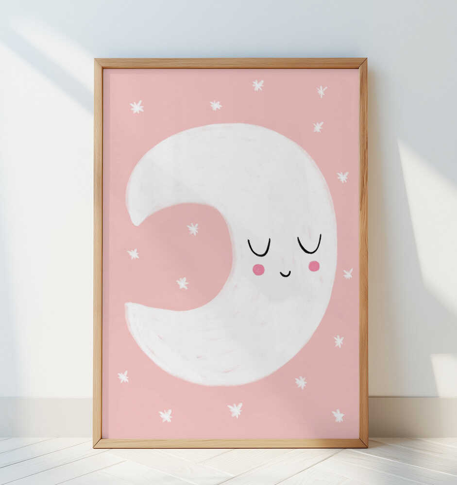 Petite Lune Rose Affiche