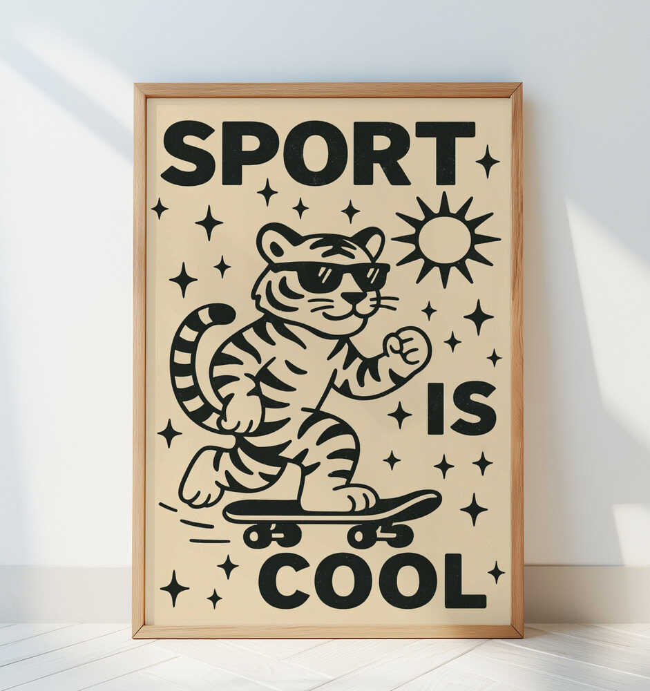 Tigre sur Skate Affiche