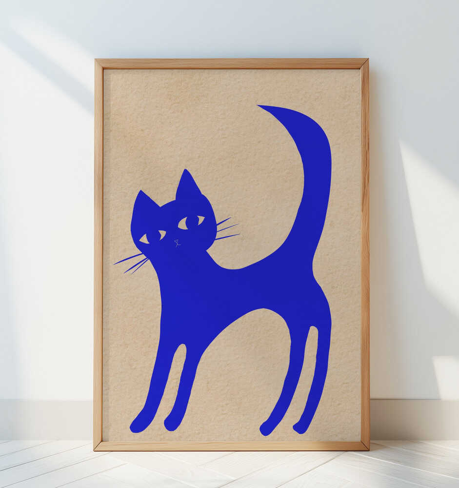 Chat Bleu Lumineux Affiche