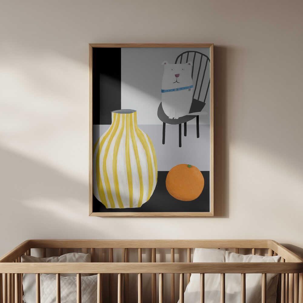 Affiche Chien Blanc Amusant