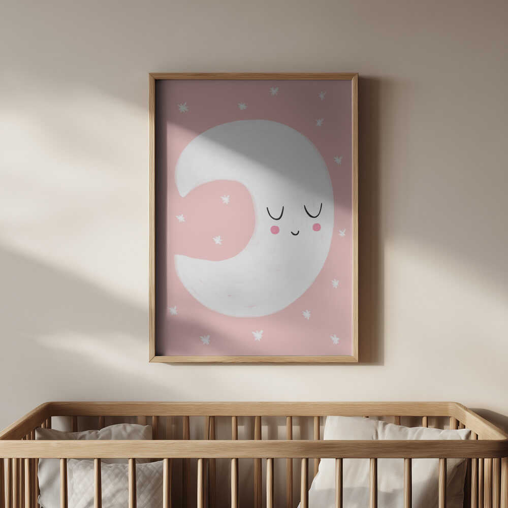 Petite Lune Rose Affiche