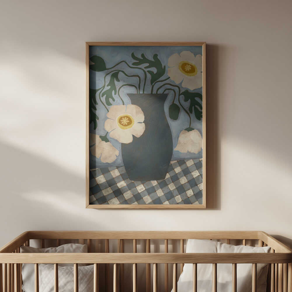 Coquelicots Islandais Blancs Affiche