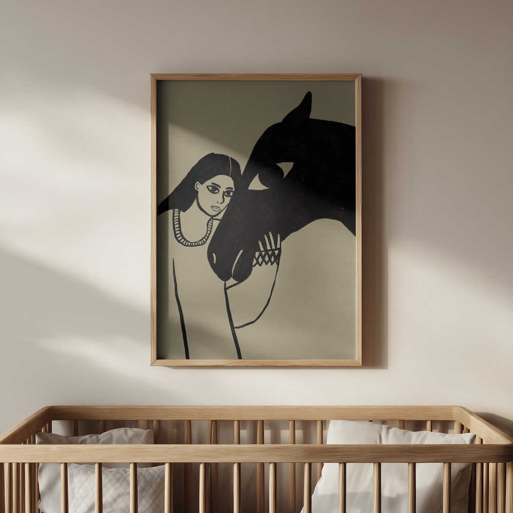 Femme et Cheval Affiche