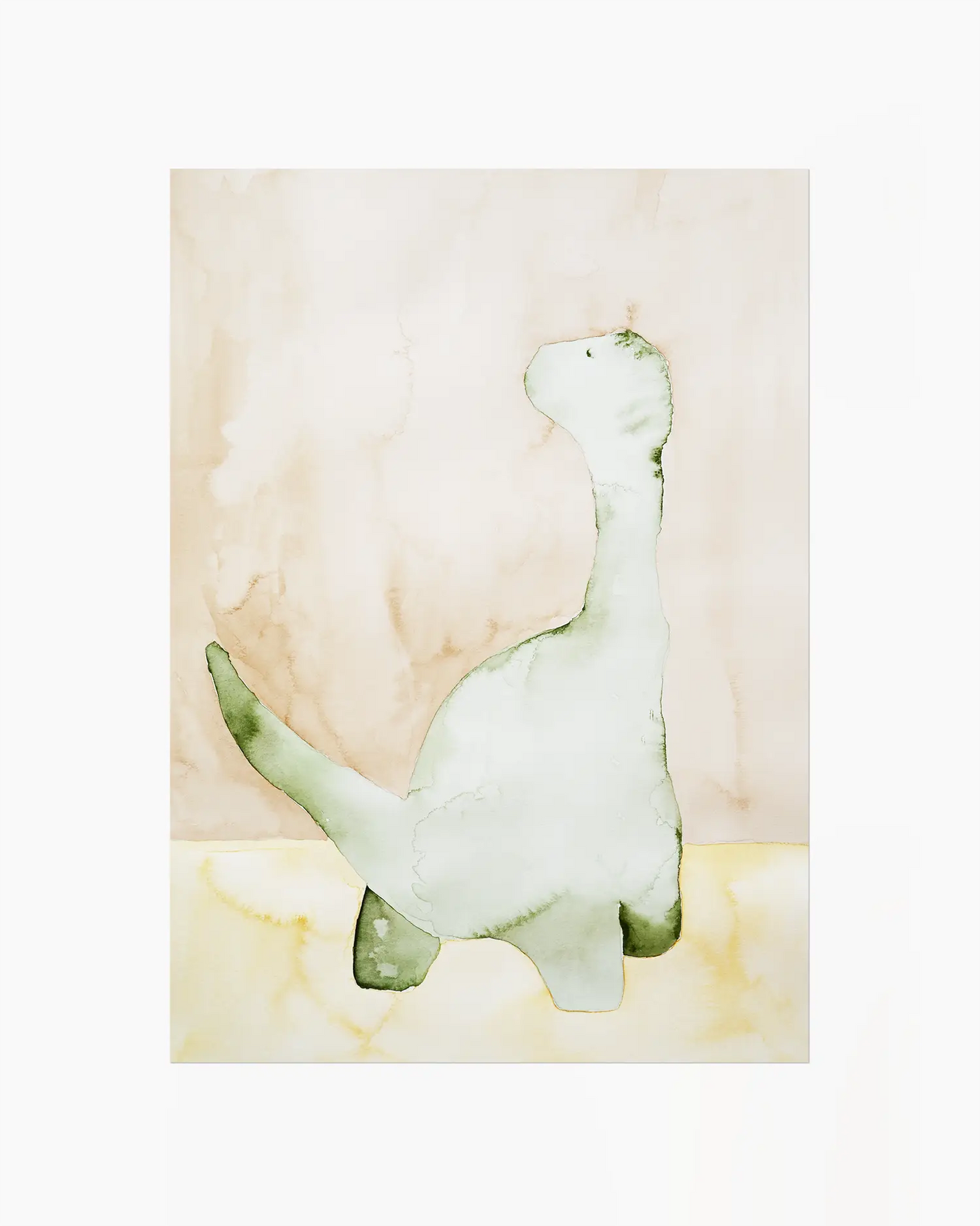Children's poster of a green dinosaur