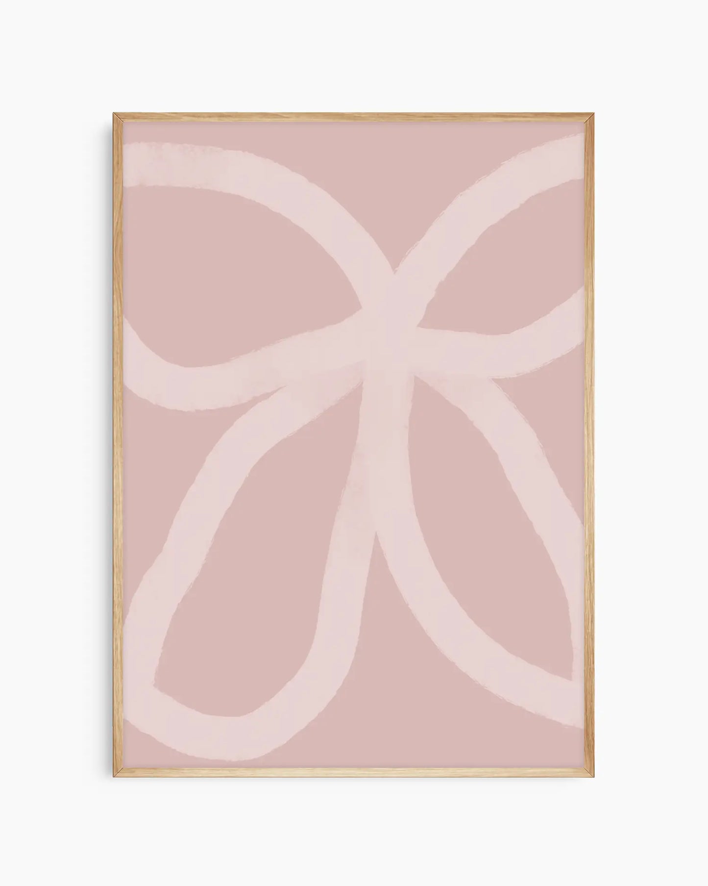 Warm, minimalist wall art in white tones on a light background, shown in a oak frame.