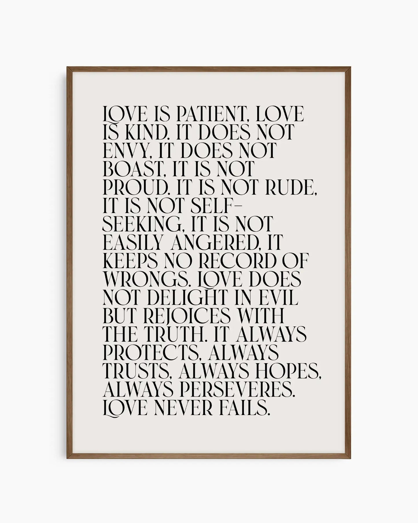Framed text poster with philosophical quote on a white background