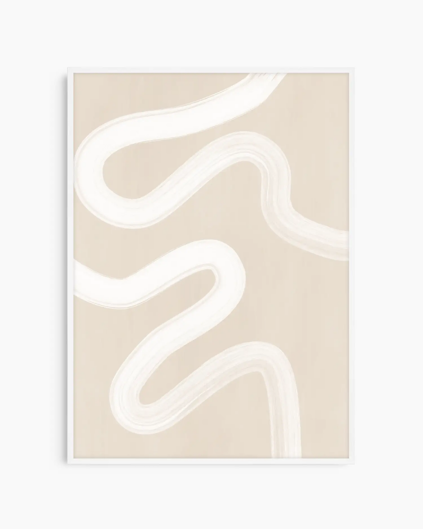 Beige background with white abstract wavy lines