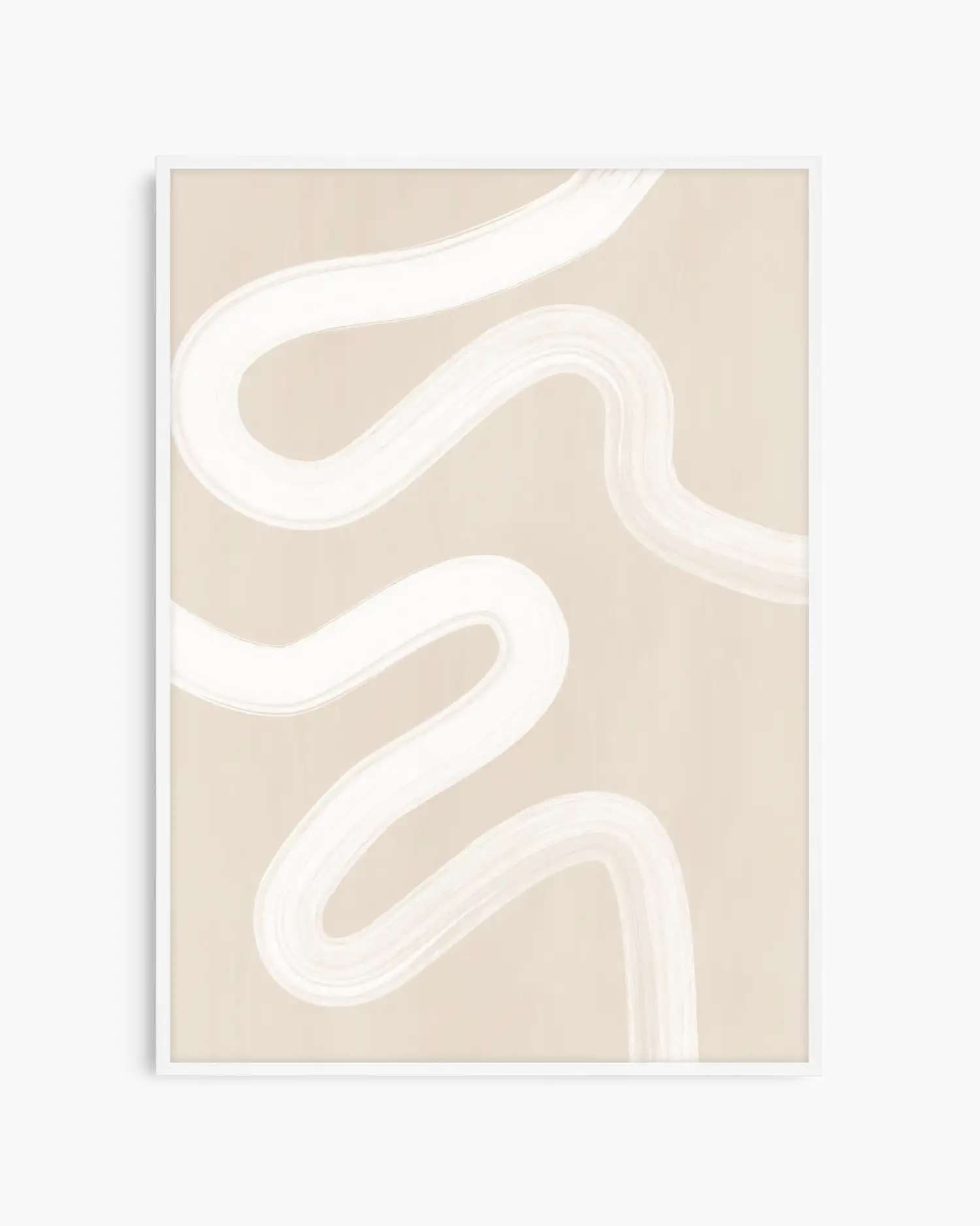 Beige background with white abstract wavy lines