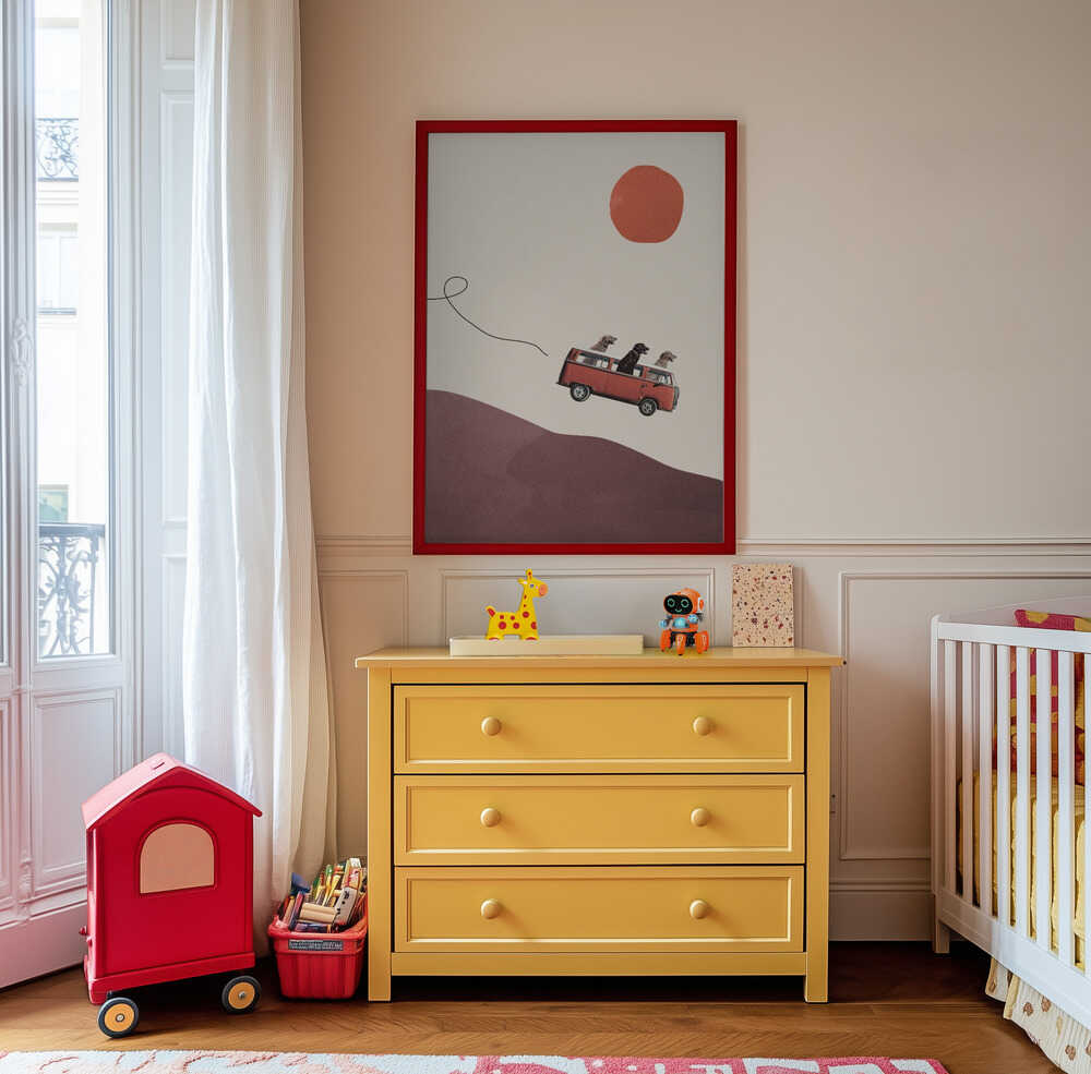 Pattes sur la Route Affiche