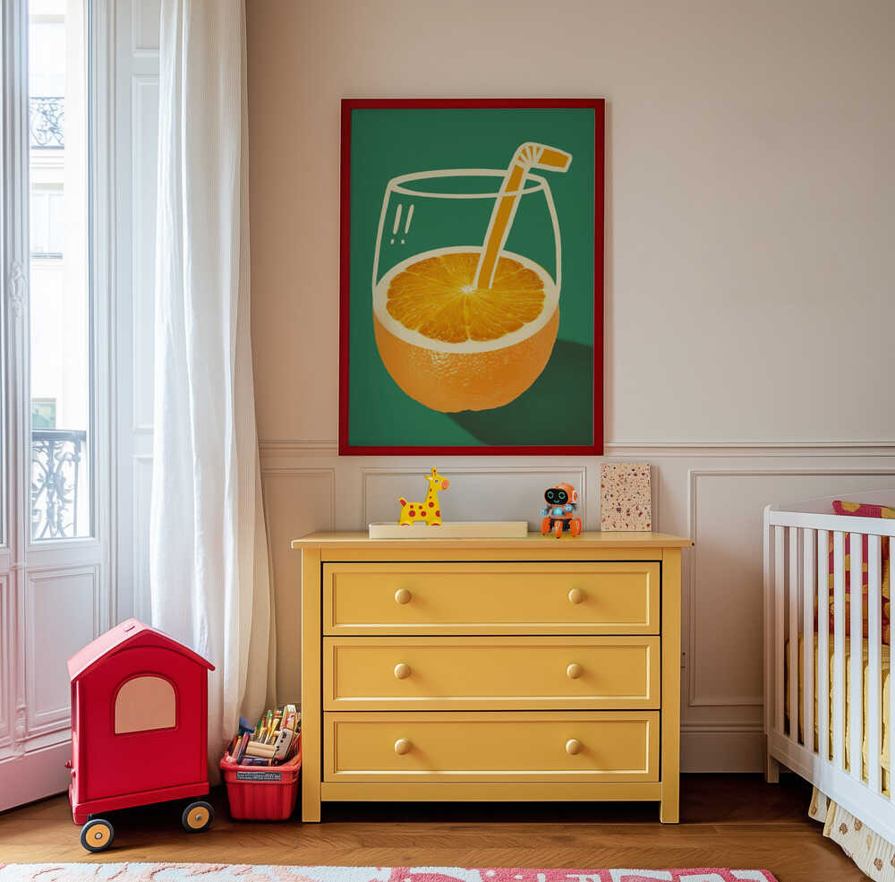 Boisson Orange Vibrante Affiche