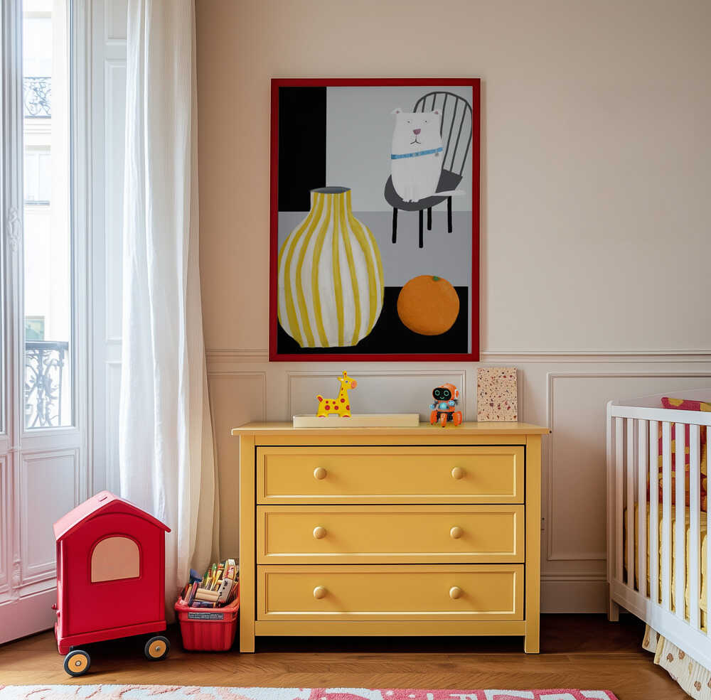 Affiche Chien Blanc Amusant