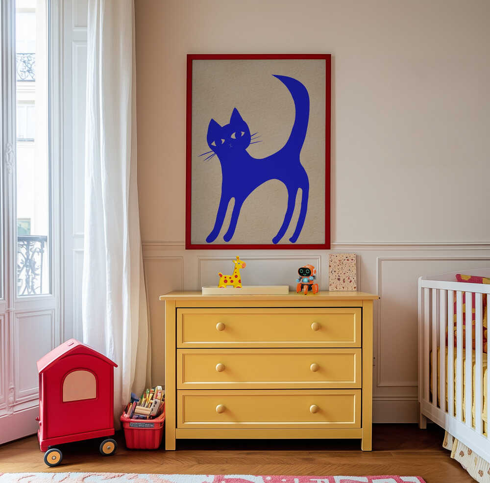 Chat Bleu Lumineux Affiche