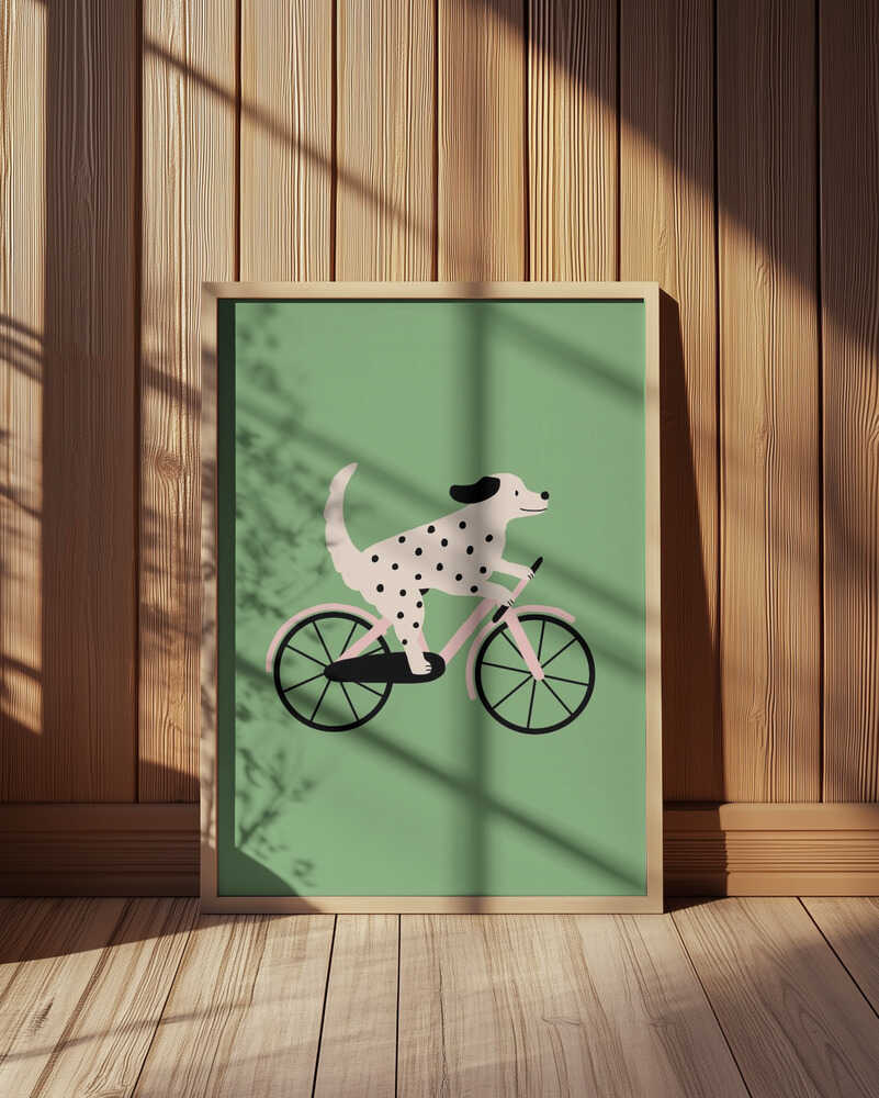Chien à Vélo Affiche