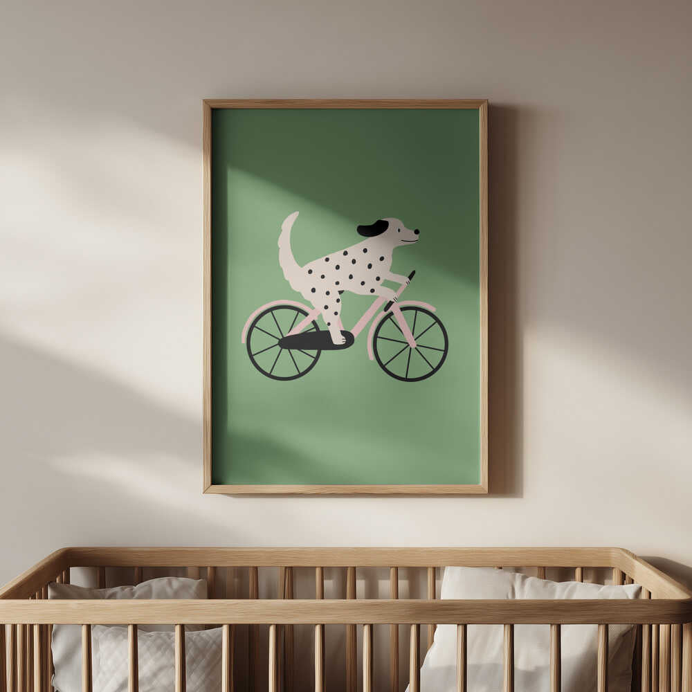 Chien à Vélo Affiche