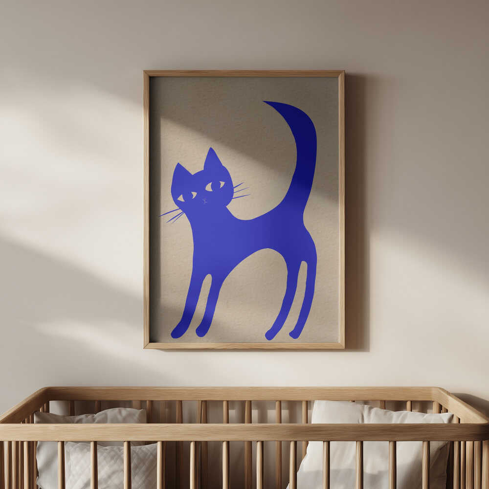 Chat Bleu Lumineux Affiche